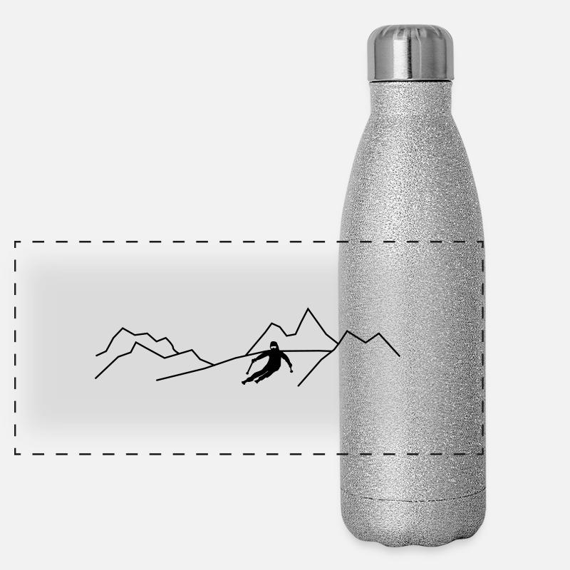 alpine skiing Panorama Glitzer Isolierflasche 500 ml