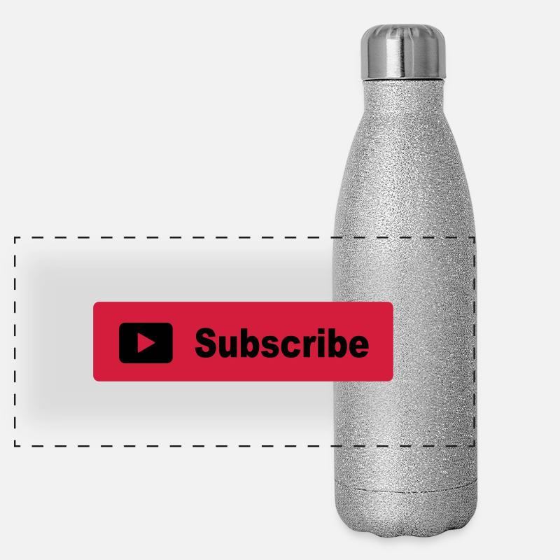 Subscribe Button Panorama Glitzer Isolierflasche 500 ml