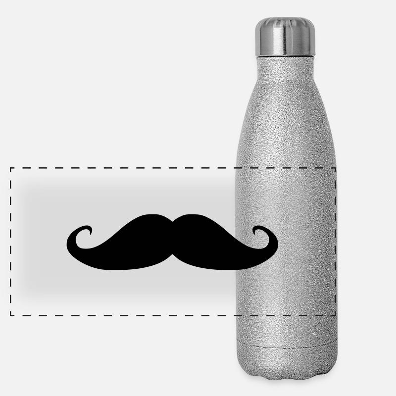 mustache Panoramic Glitter Thermal Bottle 500 ml