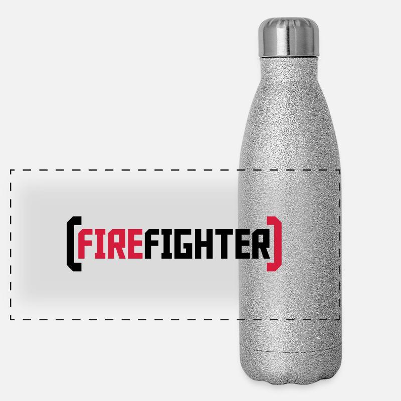 Firefighter Logo Panorama Glitzer Isolierflasche 500 ml