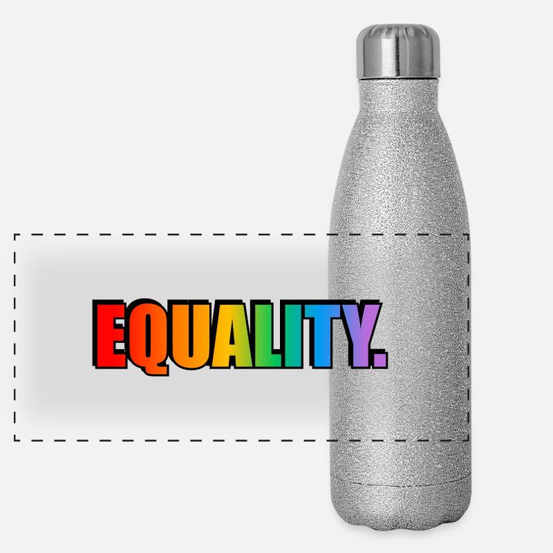 GLEICHBERECHTIGUNG - Regenbogentext - LGBT Pride Monat Panorama Glitzer Isolierflasche 500 ml
