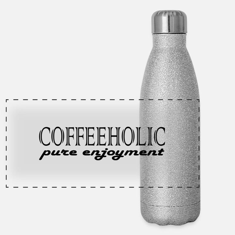 Coffeeholic Coffee Coffee Milk Fun Drink Get Panoramic Glitter Thermal Bottle 500 ml