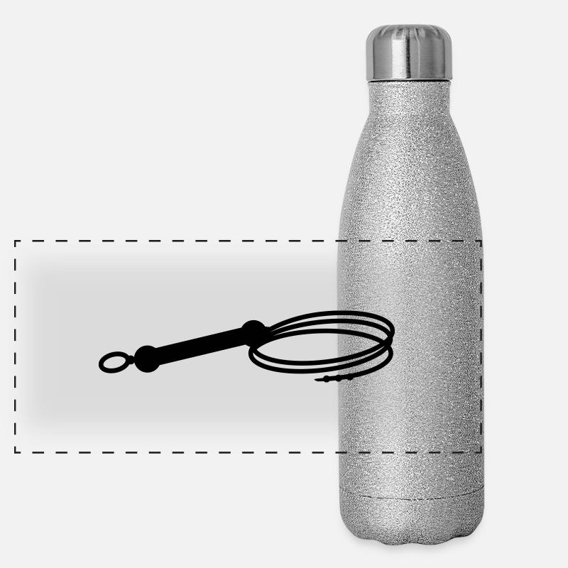 Peitsche + eigener Text Panorama Glitzer Isolierflasche 500 ml