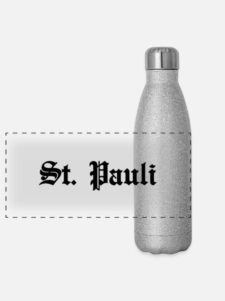 St. Pauli - Panorama Glitzer Isolierflasche 500 ml - Silber Glitzer