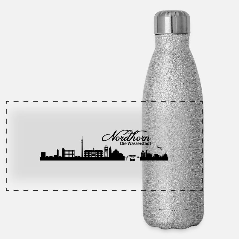 Nordhorner Skyline Panorama Glitzer Isolierflasche 500 ml