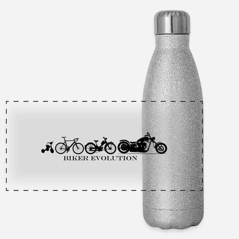 Biker Evolution Chopper Panorama Glitzer Isolierflasche 500 ml
