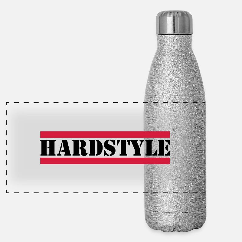 Hardstyle - Panorama Glitzer Isolierflasche 500 ml - Silber Glitzer