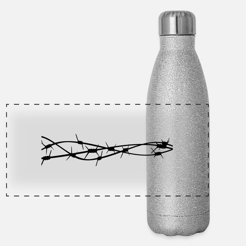 Stacheldraht Panorama Glitzer Isolierflasche 500 ml