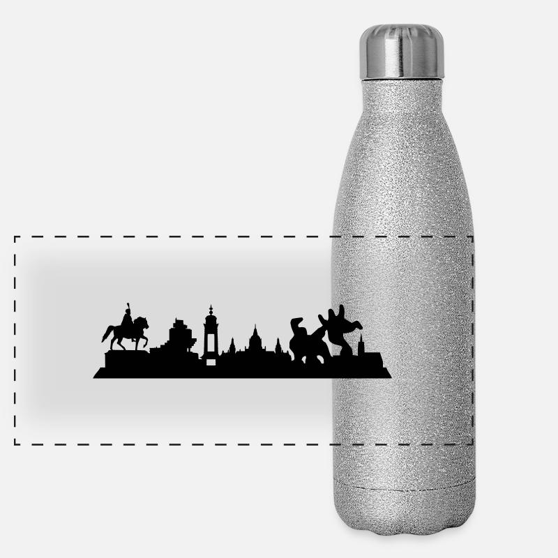 Hannover // Skyline // Silhouette // Skylineshirt Panorama Glitzer Isolierflasche 500 ml