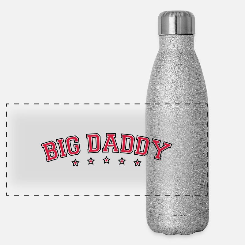 Father's day logo Big Daddy hero dad Vater Panoramic Glitter Thermal Bottle 500 ml