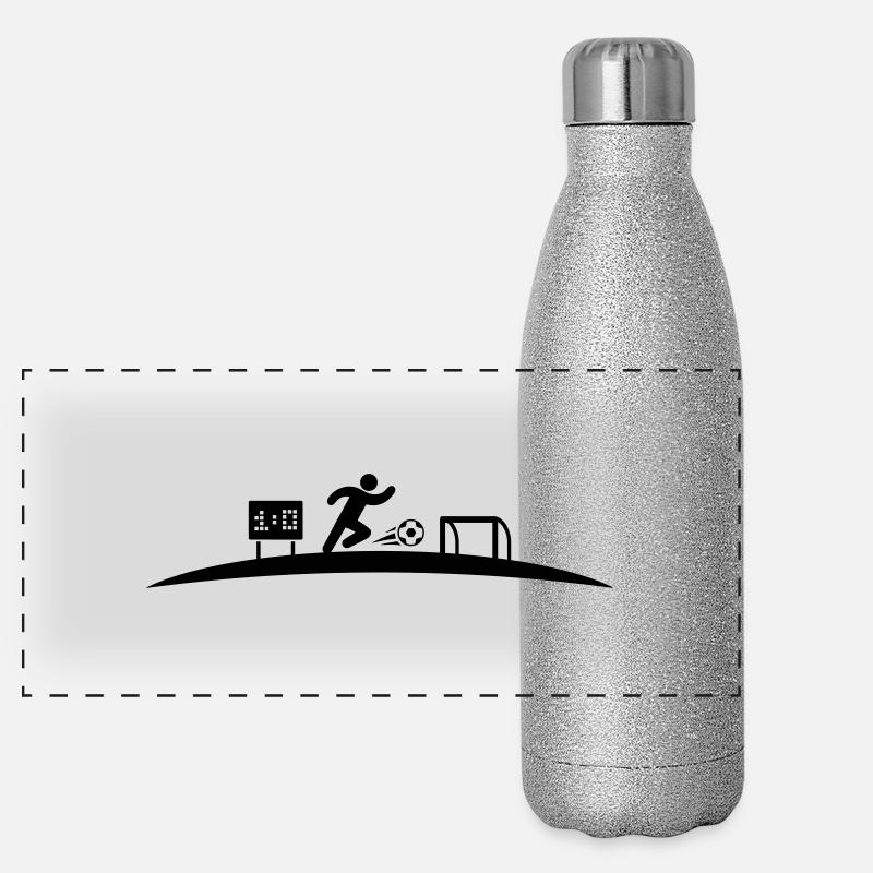 Fußballer Tor Panorama Glitzer Isolierflasche 500 ml