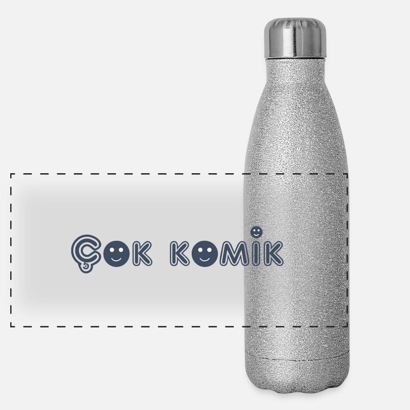 Cok Bande Dessinée Gris Gourde isotherme panoramique pailletée 500 ml