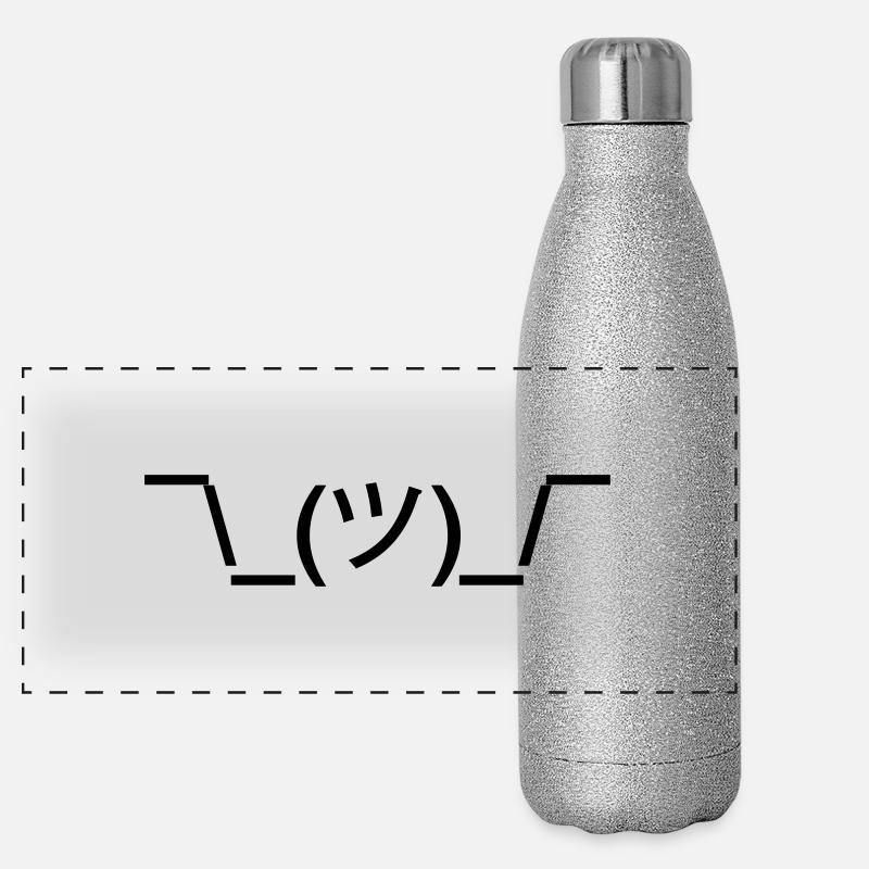 shruggy Smiley ahnungslos Meme nerd emoticon smile Panorama Glitzer Isolierflasche 500 ml