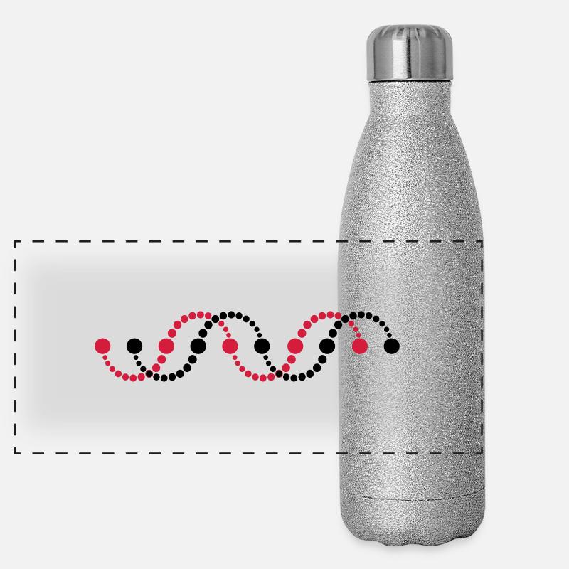 DNA helix spiral crop circle serpent frequency DNS Panoramic Glitter Thermal Bottle 500 ml