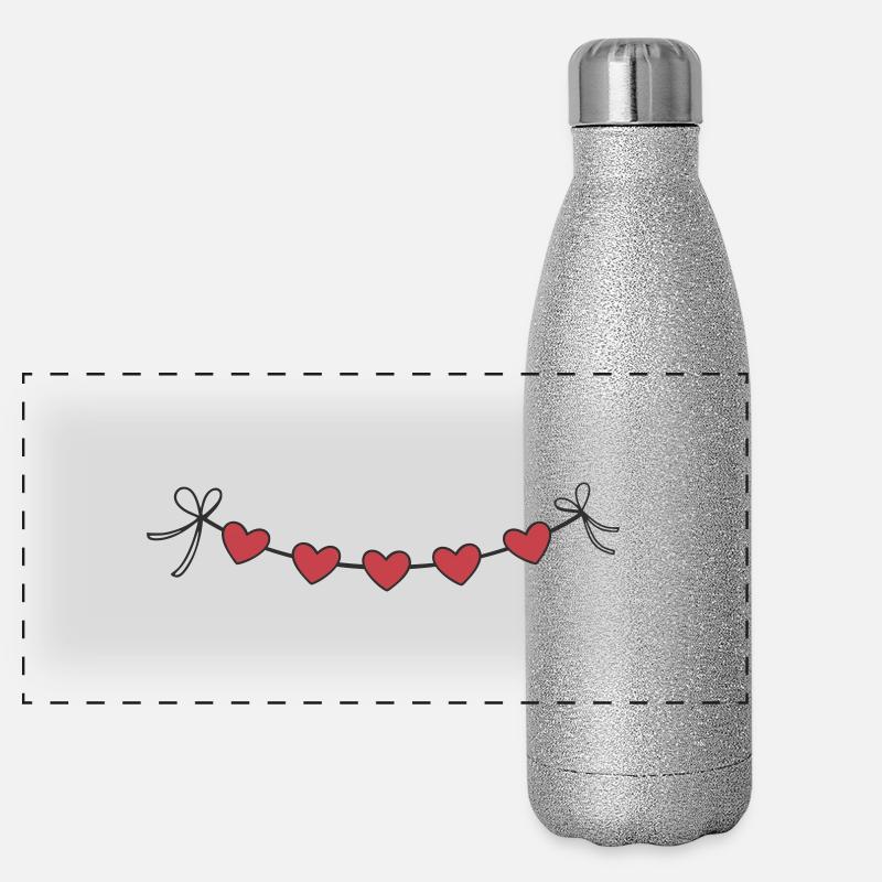 Herzgirlande Girlande Herzen Panorama Glitzer Isolierflasche 500 ml