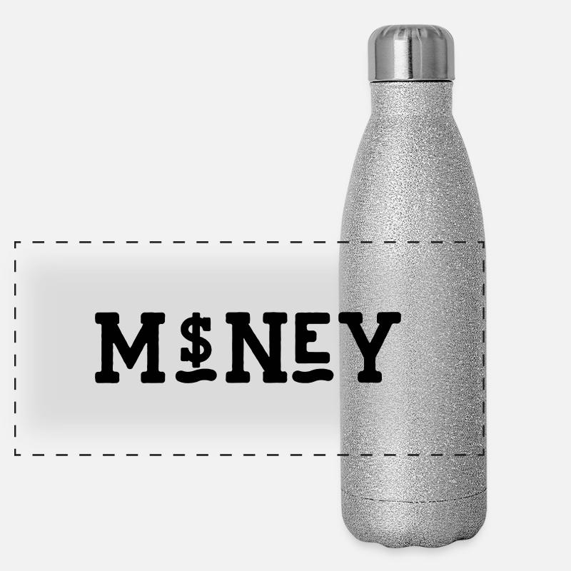 Argent Gourde isotherme panoramique pailletée 500 ml