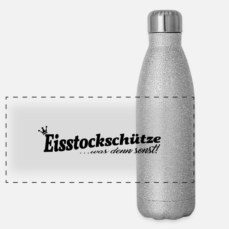 Eisstockschießen Panorama Glitzer Isolierflasche 500 ml