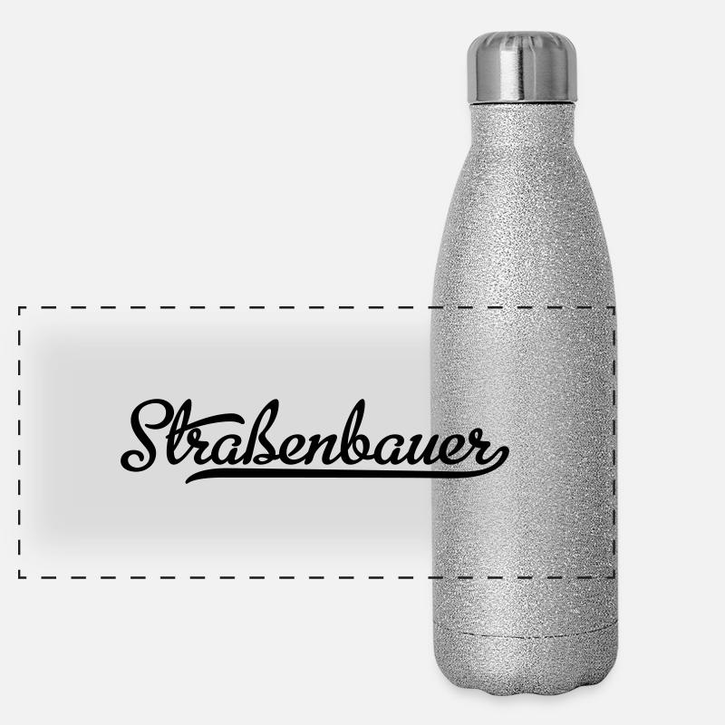 Straßenbauer Panorama Glitzer Isolierflasche 500 ml
