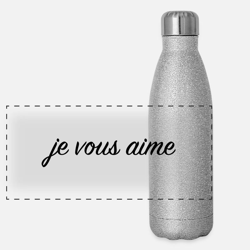 Je vous aime Gourde isotherme panoramique pailletée 500 ml