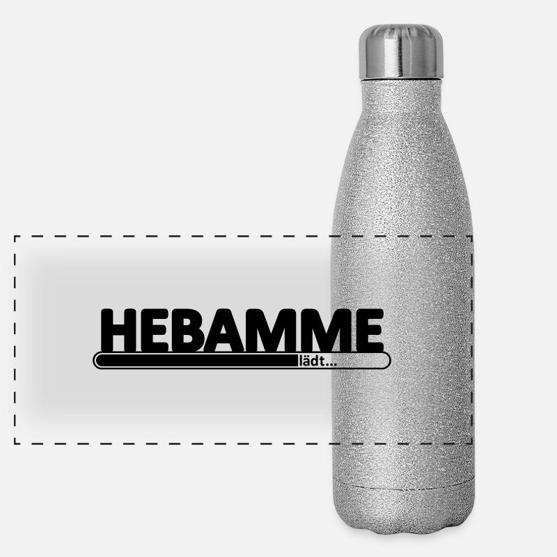 Hebamme // Mutter Begleitung // Geburtshilfe Panorama Glitzer Isolierflasche 500 ml
