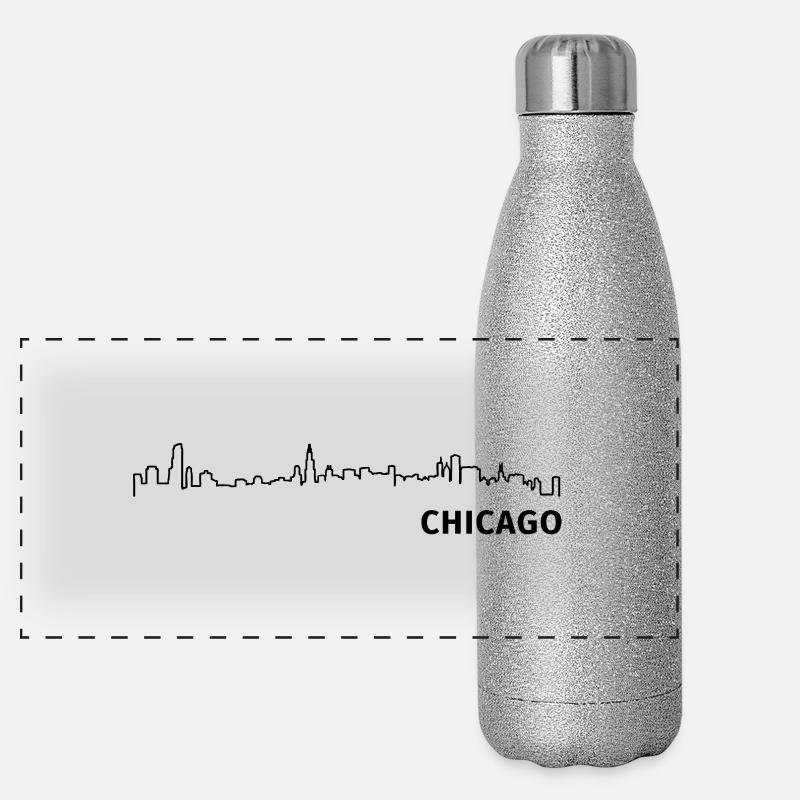 Chicago Panorama Glitzer Isolierflasche 500 ml