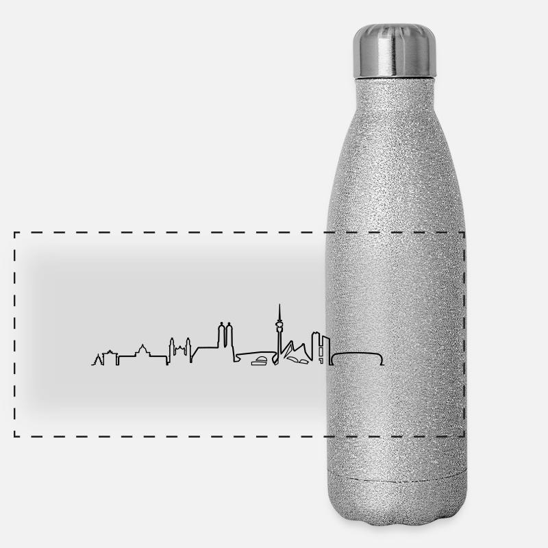 Skyline - München 2018 Panorama Glitzer Isolierflasche 500 ml