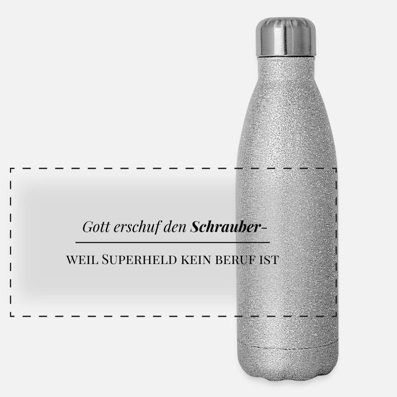 Gott erschuf Panorama Glitzer Isolierflasche 500 ml