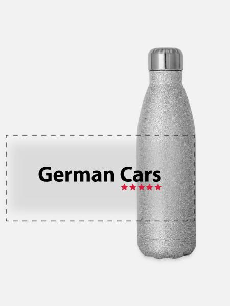 German Cars - Panorama Glitzer Isolierflasche 500 ml - Silber Glitzer - Vorne