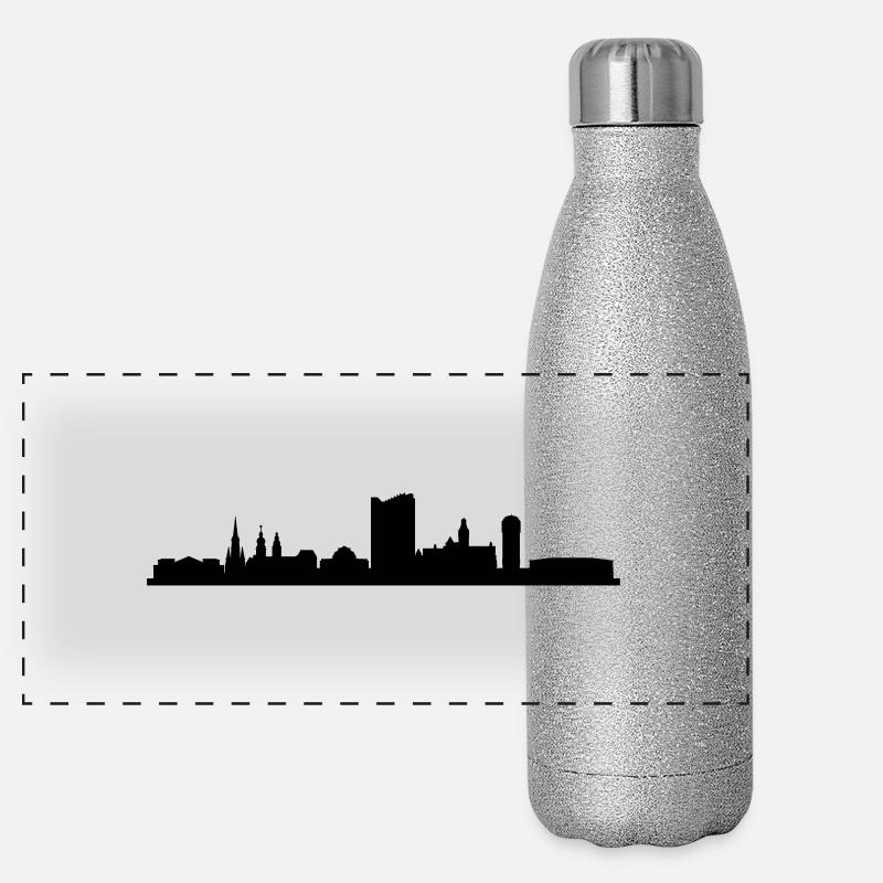 Skyline Chemnitz Panorama Glitzer Isolierflasche 500 ml