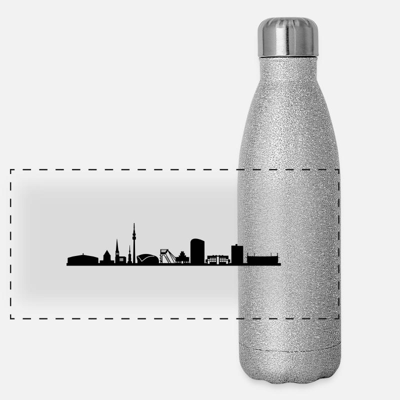 Skyline - Dortmund Panorama Glitzer Isolierflasche 500 ml