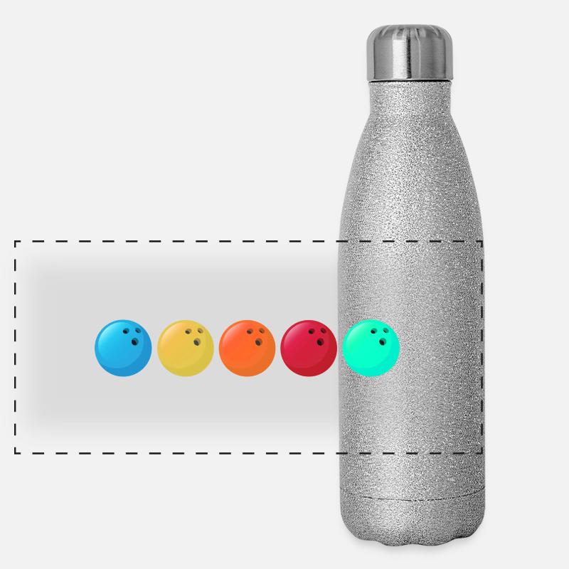 Bowling Bowling Team Clothing Strike Bowling Lane Panoramic Glitter Thermal Bottle 500 ml