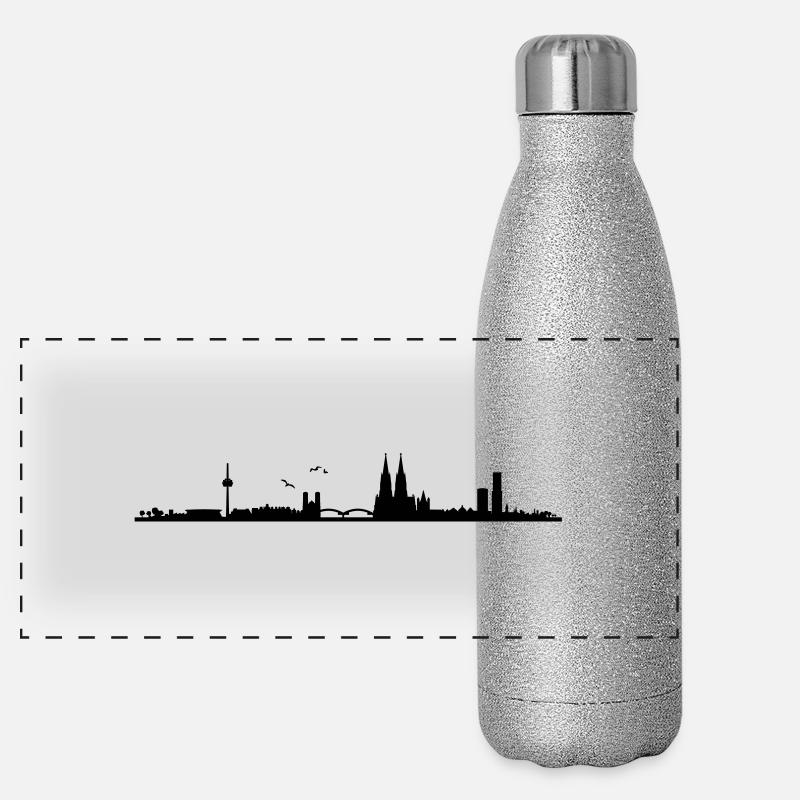 Skyline Köln Panorama Panorama Glitzer Isolierflasche 500 ml
