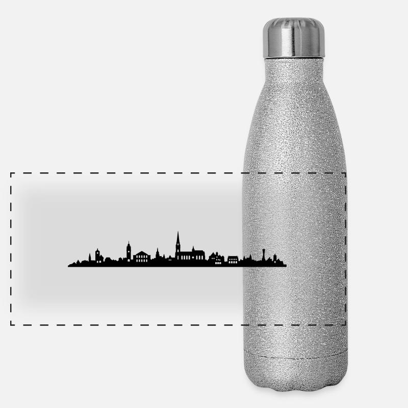 Skyline Freiburg Panorama Glitzer Isolierflasche 500 ml