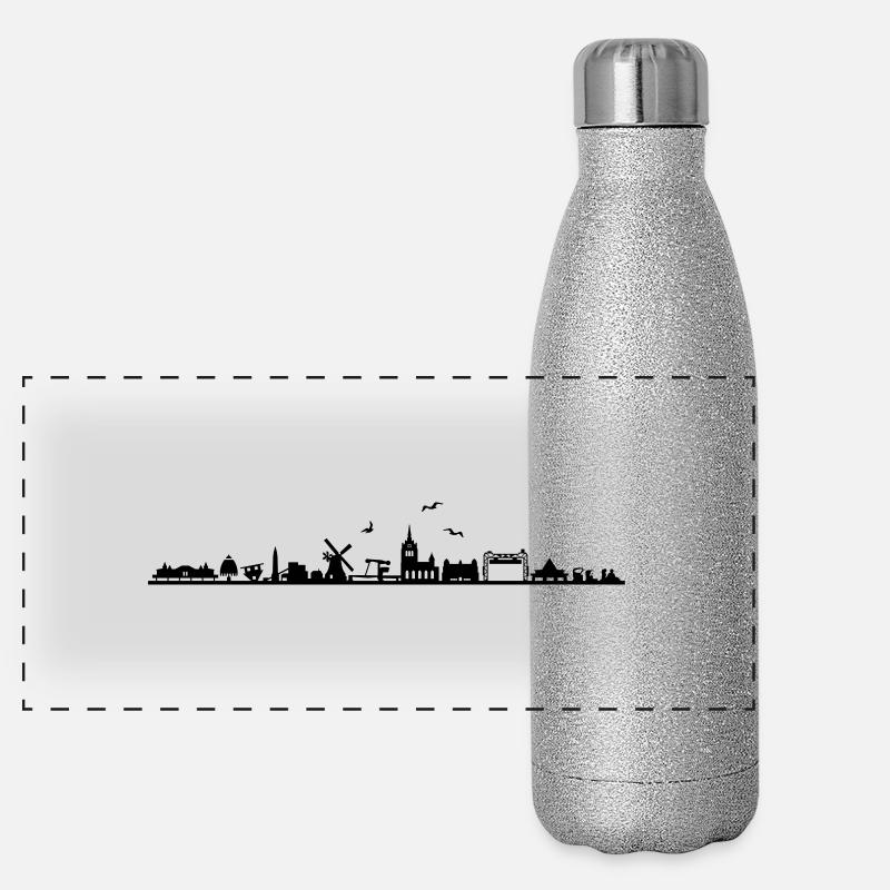 Skyline - Insel Usedom Panorama Glitzer Isolierflasche 500 ml