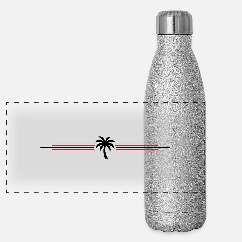 Icône de palmier Gourde isotherme panoramique pailletée 500 ml
