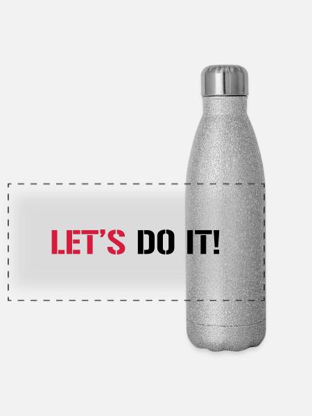 Let's do it! - Panoramic Glitter Thermal Bottle 500 ml - silver glitter - Front