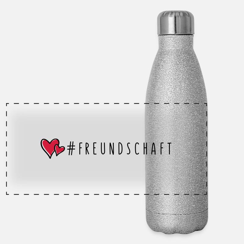 freundschaft herzen Panorama Glitzer Isolierflasche 500 ml