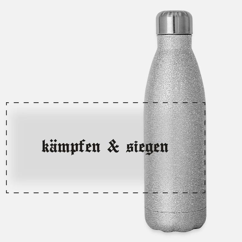 00086kaempfen_und_siegen Panorama Glitzer Isolierflasche 500 ml