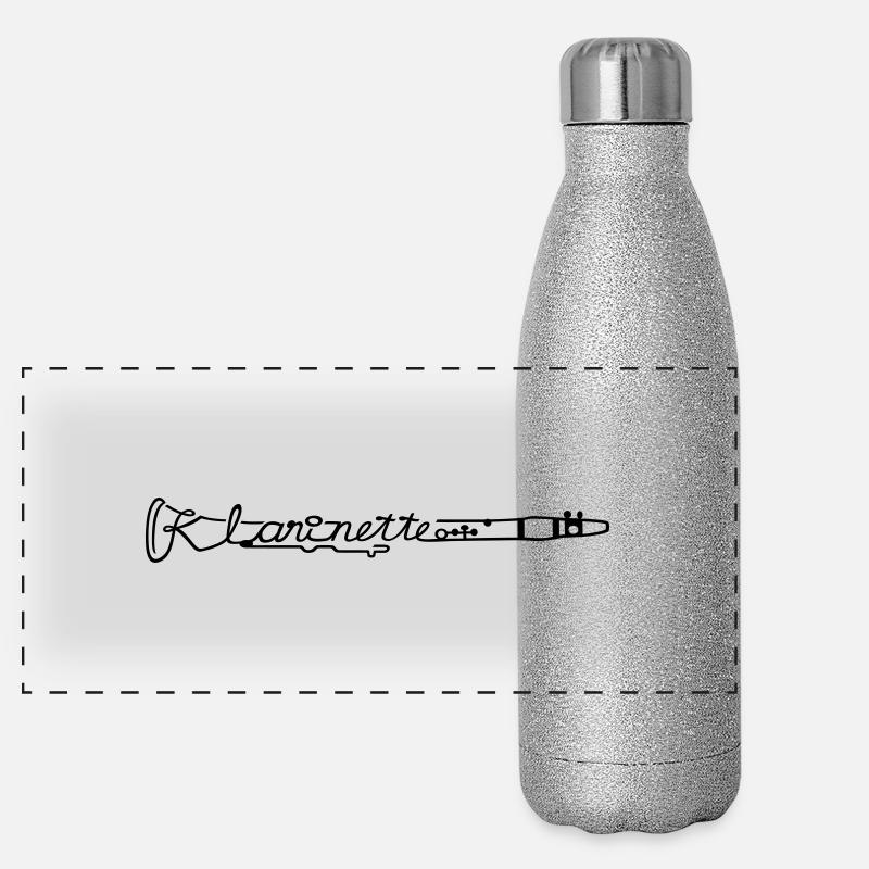Klarinette (quer) Panorama Glitzer Isolierflasche 500 ml