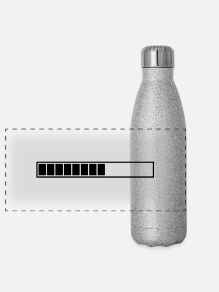 barre de chargement à personnaliser - Gourde isotherme panoramique pailletée 500 ml - paillettes argentées - Devant
