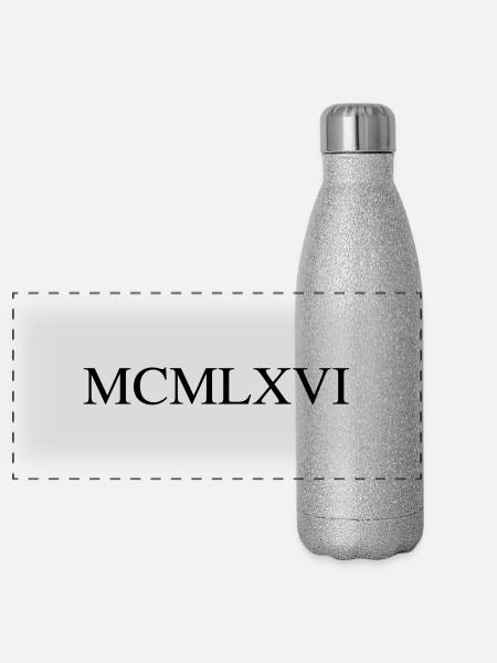 1966 - Panoramic Glitter Thermal Bottle 500 ml - silver glitter - Front
