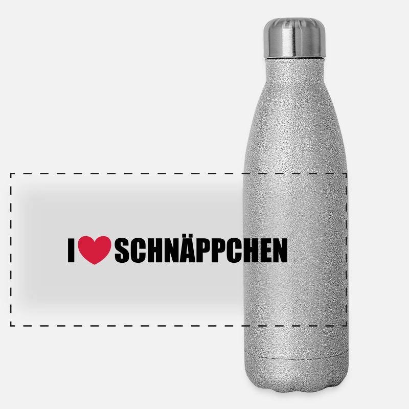 Schnäppchen - Panorama Glitzer Isolierflasche 500 ml - Silber Glitzer