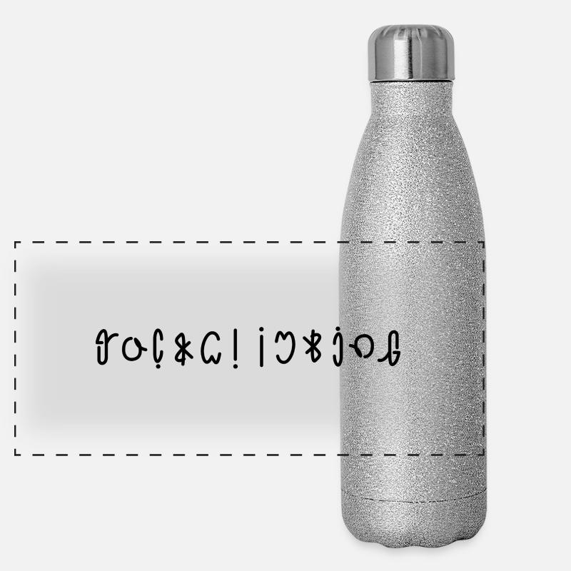 funky climbing ambigram Panoramic Glitter Thermal Bottle 500 ml