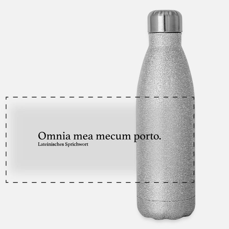 Omnia mea mecum porto. Panorama Glitzer Isolierflasche 500 ml
