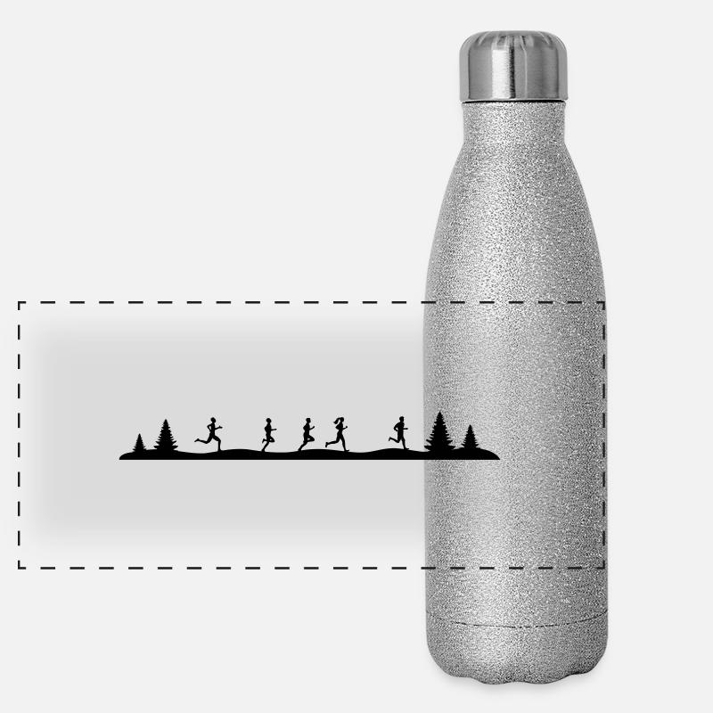 Sport - Jogger Wald Panorama Glitzer Isolierflasche 500 ml