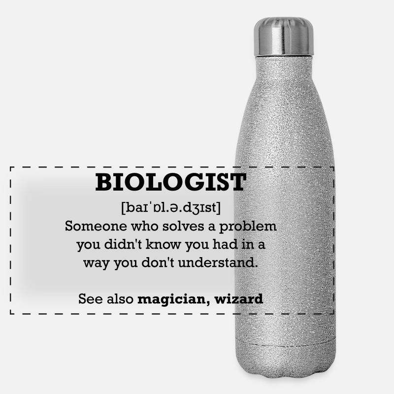 Biologist - wizard Panorama Glitzer Isolierflasche 500 ml