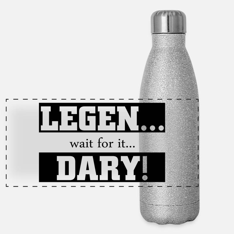 00497 Legendary wait for it - Panorama Glitzer Isolierflasche 500 ml - Silber Glitzer