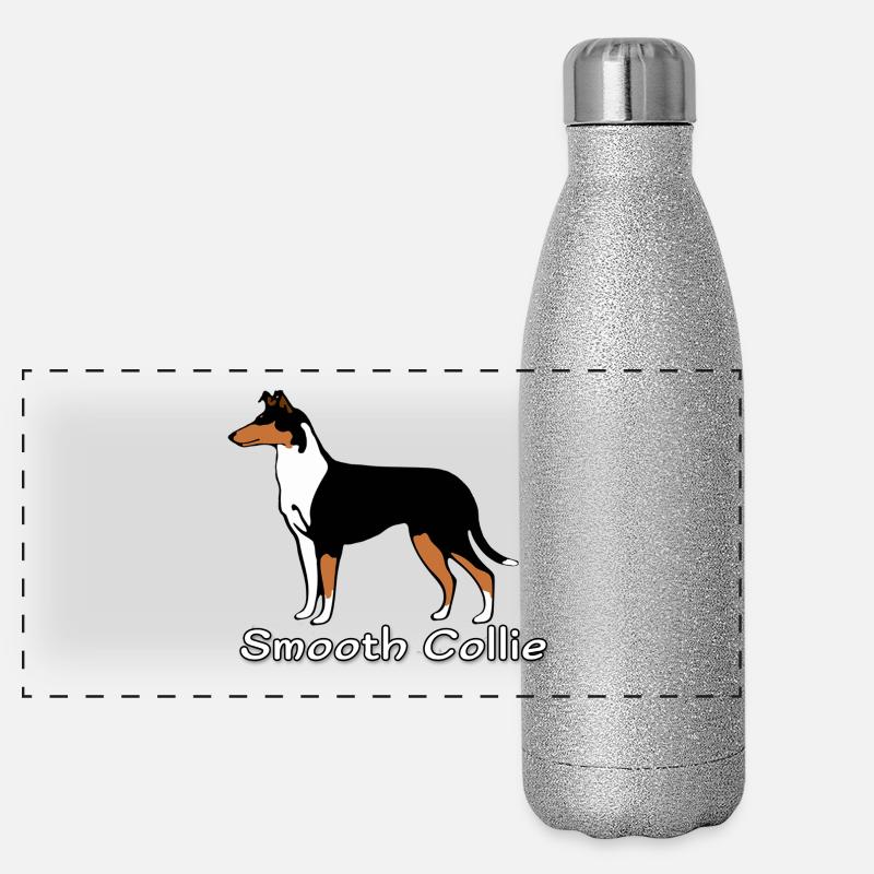Smooth Collie tricolour Panorama Glitzer Isolierflasche 500 ml