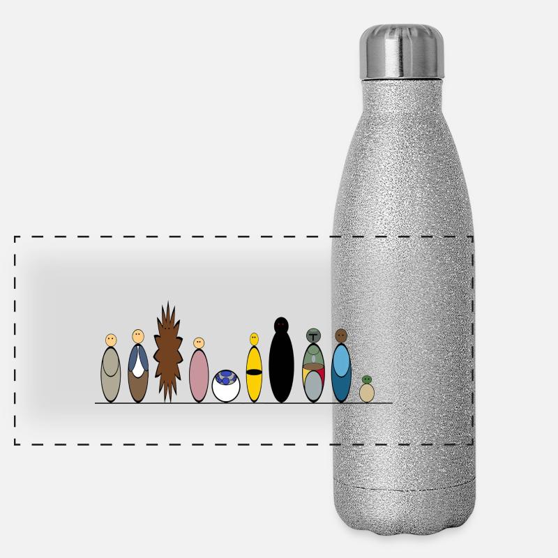 Empire Crew - Panorama Glitzer Isolierflasche 500 ml - Silber Glitzer