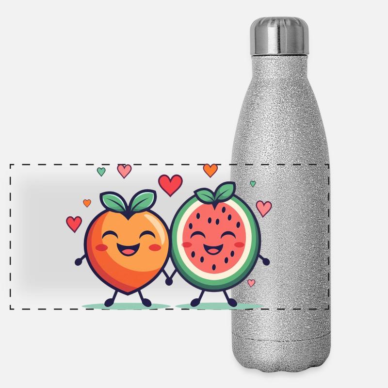 Fruity passion love Panoramic Glitter Thermal Bottle 500 ml